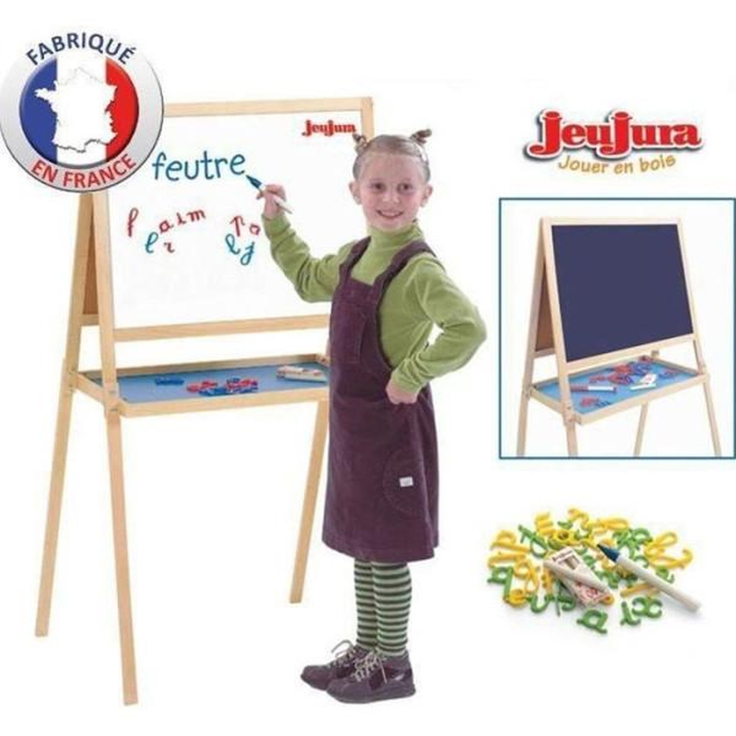 Jeujura Tableau Double face Créatifs en Bois craies + feutres - vue 2