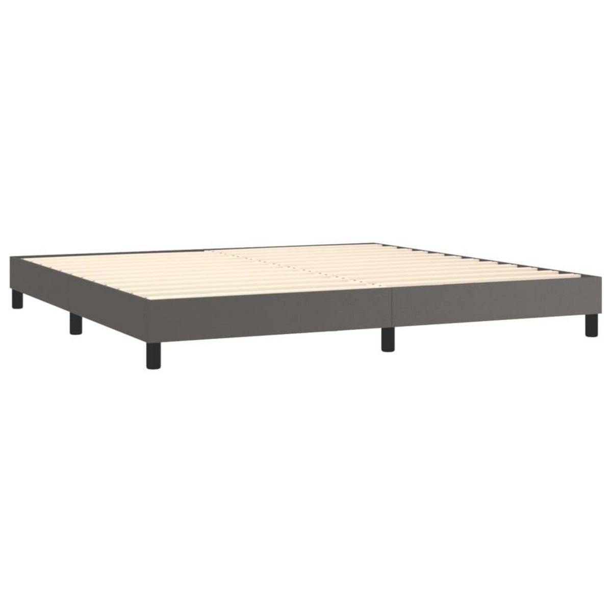 VIDAXL Sommier a lattes de lit avec matelas Gris 200x200 cm Similicuir