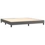 Voir la diapositive 4 : VIDAXL Sommier a lattes de lit avec matelas Gris 200x200 cm Similicuir