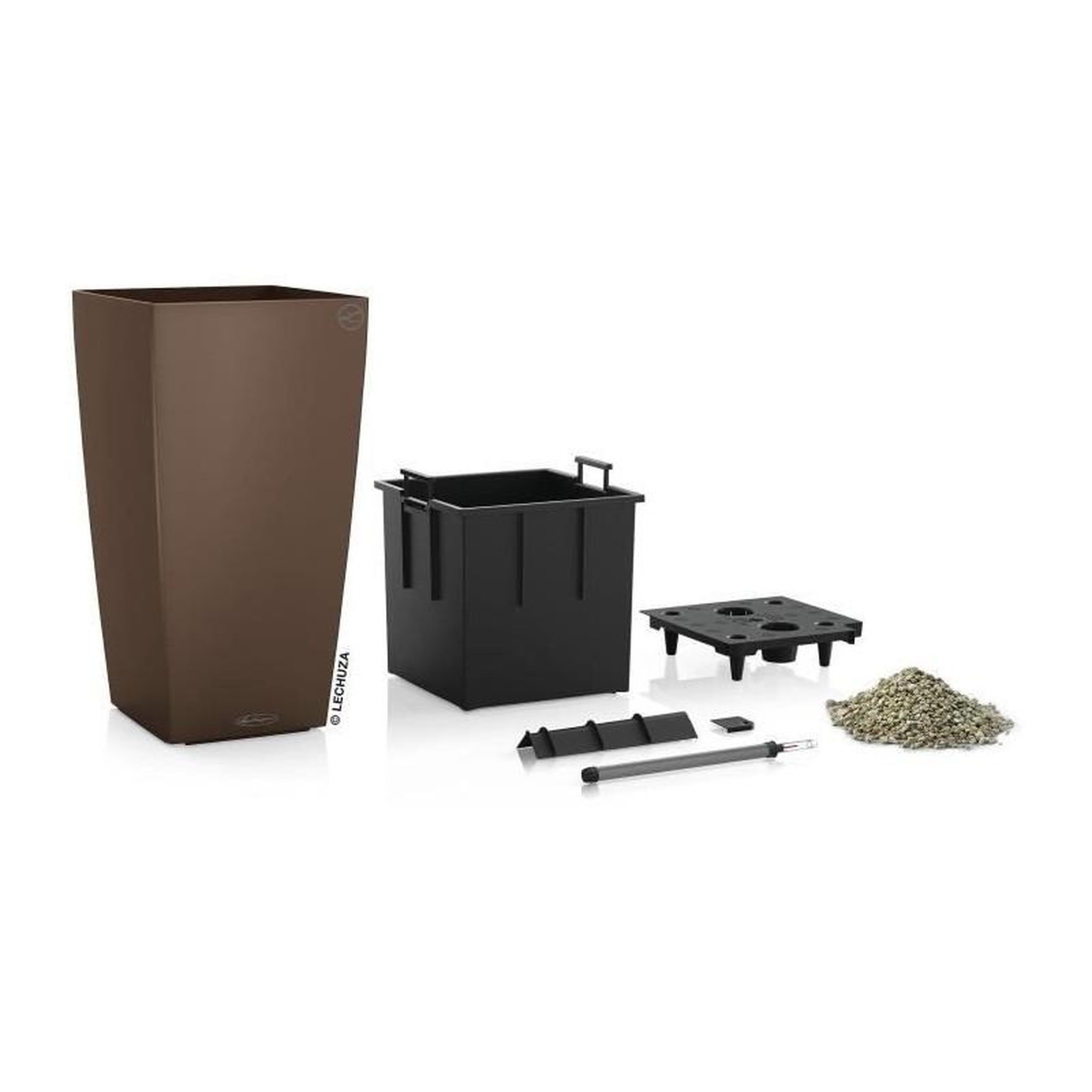 Voir la diapositive 2 : LECHUZA Cubico Color 40 - kit complet, muscade 8 L 75 cm