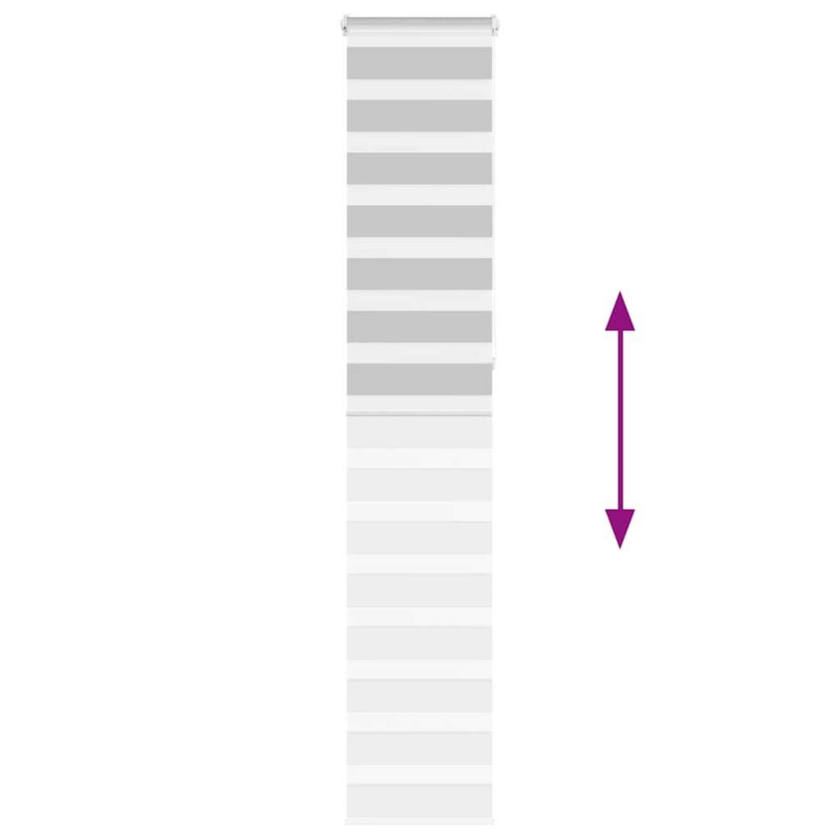 VIDAXL Store zebre gris clair largeur du tissu 45,9 cm polyester