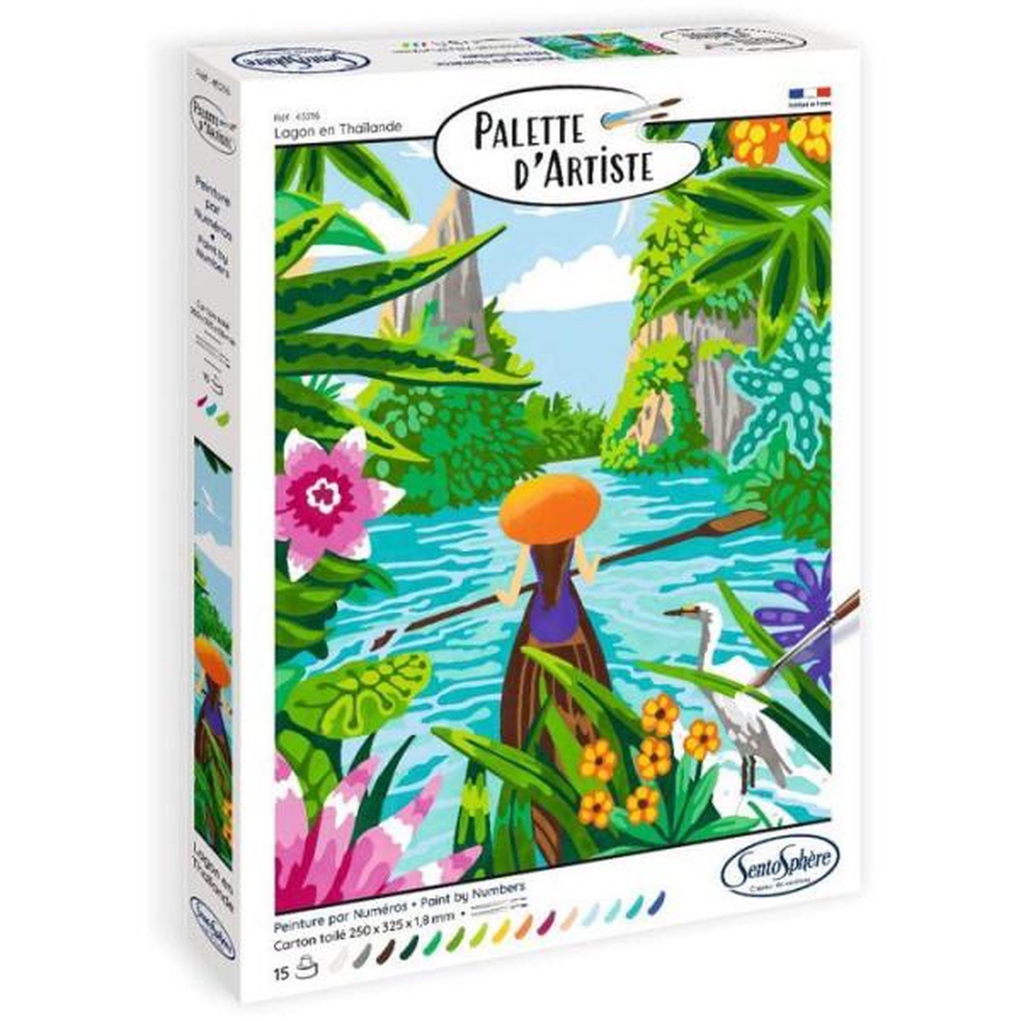 Sentosphere Peinture acrylique - sentosphere - palette d'artiste - lagon en thailande - peinture a numéro pour adulte - tableau toilée