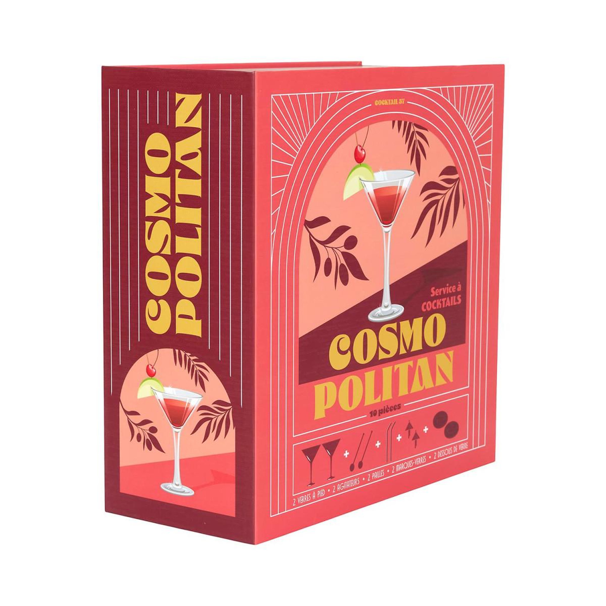 Voir la diapositive 1 : COOK CONCEPT Coffret cocktail 10 pièces  cosmopolitan  16cm bordeaux