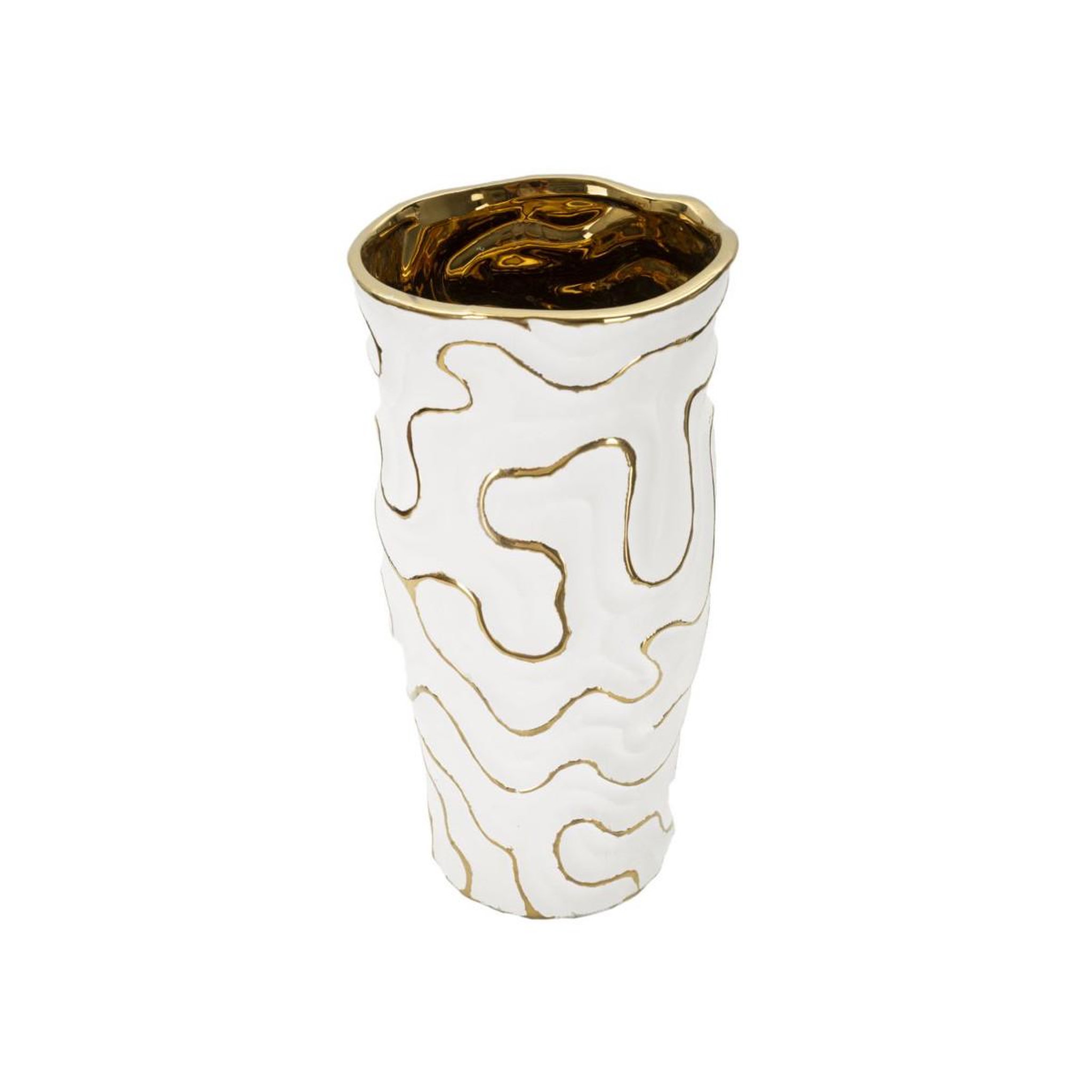 Voir la diapositive 2 : Paris Prix Vase design en céramique  adore  32cm blanc
