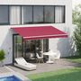 Voir la diapositive 2 : OUTSUNNY Store banne manuel rétractable aluminium polyester imperméabilisé 3L x 2,5l m rouge bordeaux