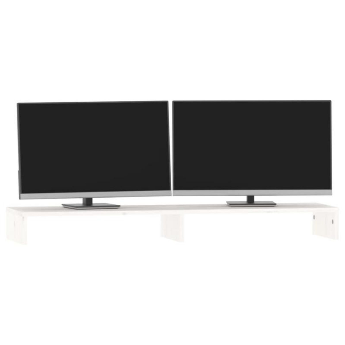 VIDAXL Support de moniteur Blanc 100x27x10 cm Bois de pin solide