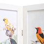 VIDAXL Cloison de separation 6 panneaux Blanc 210x165 cm Oiseaux
