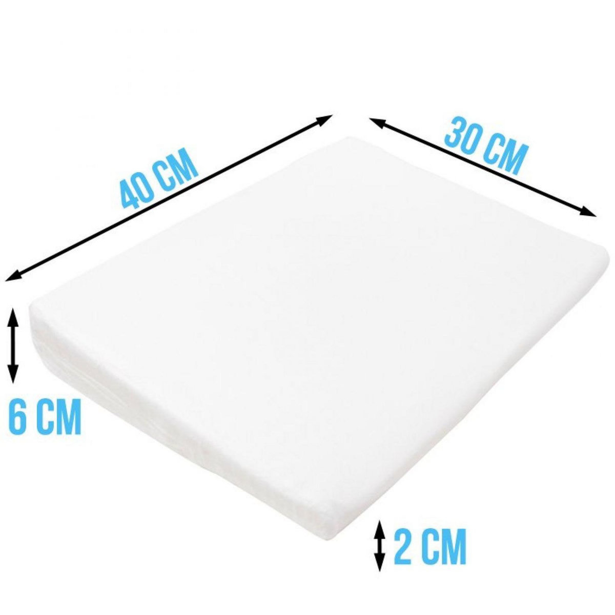 Monsieur Bébé Plan incliné 15° déhoussable avec mousse à mémoire de forme anti-bactérien - 40, 60 ou 70 cm de large