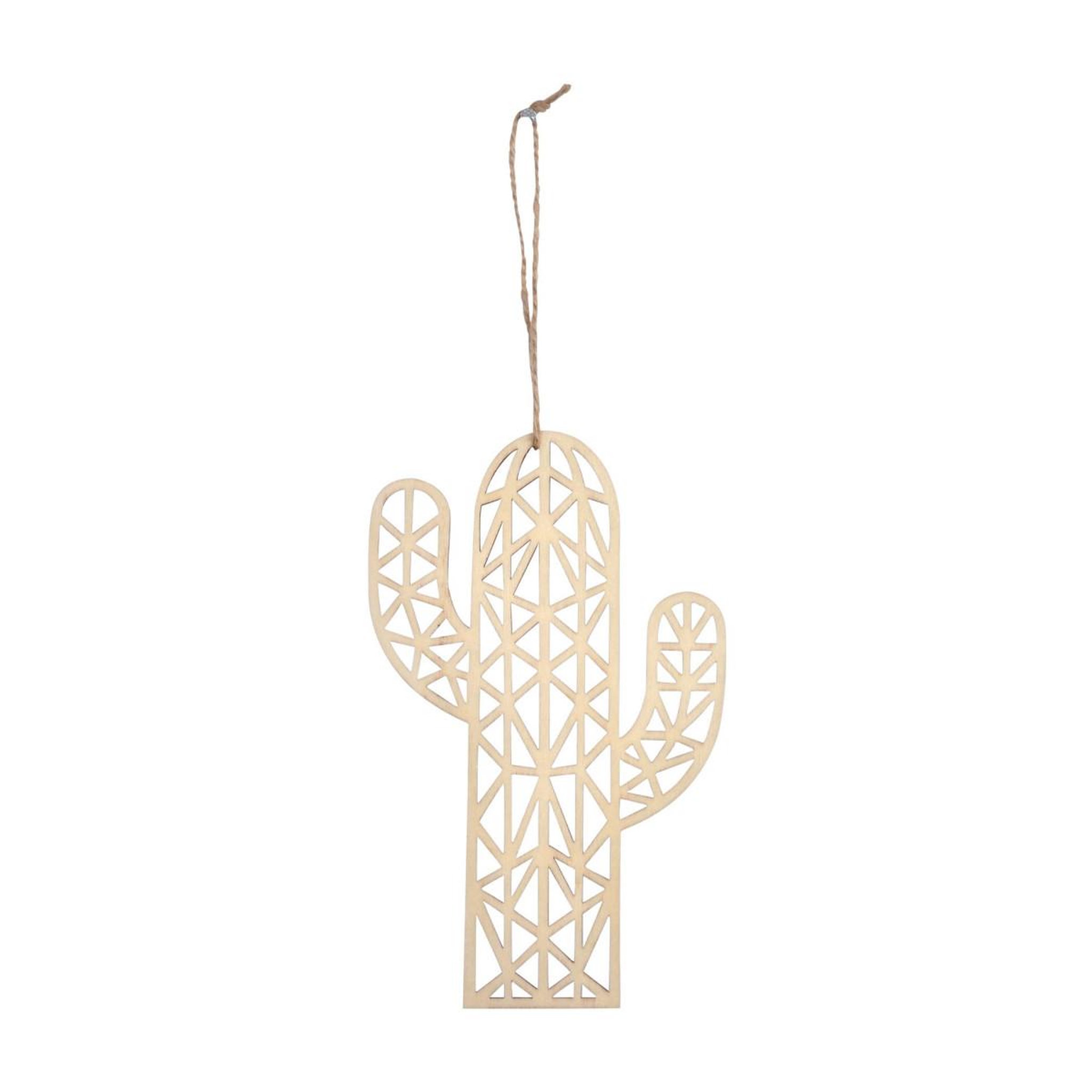 Voir la diapositive 2 : HOMEA Forme à Décorer en Bois  Cactus  18cm Naturel