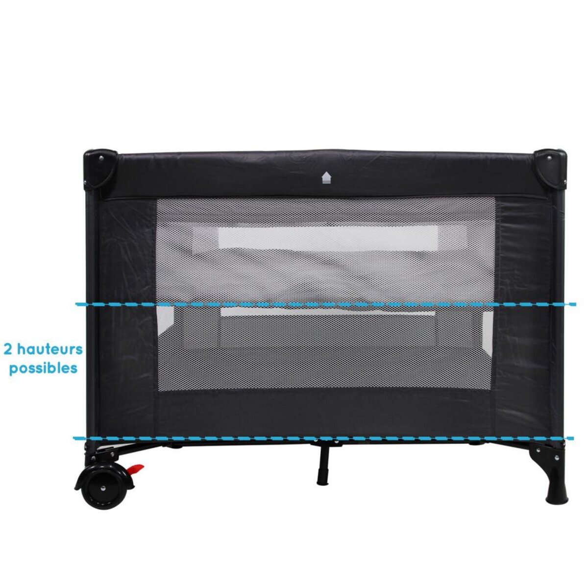 NANIA MIGO - lit Parapluie et Parc bébé avec étage 2 en 1 - De la Naissance à 15 Kg - Sac de Transport et Matelas Inclus