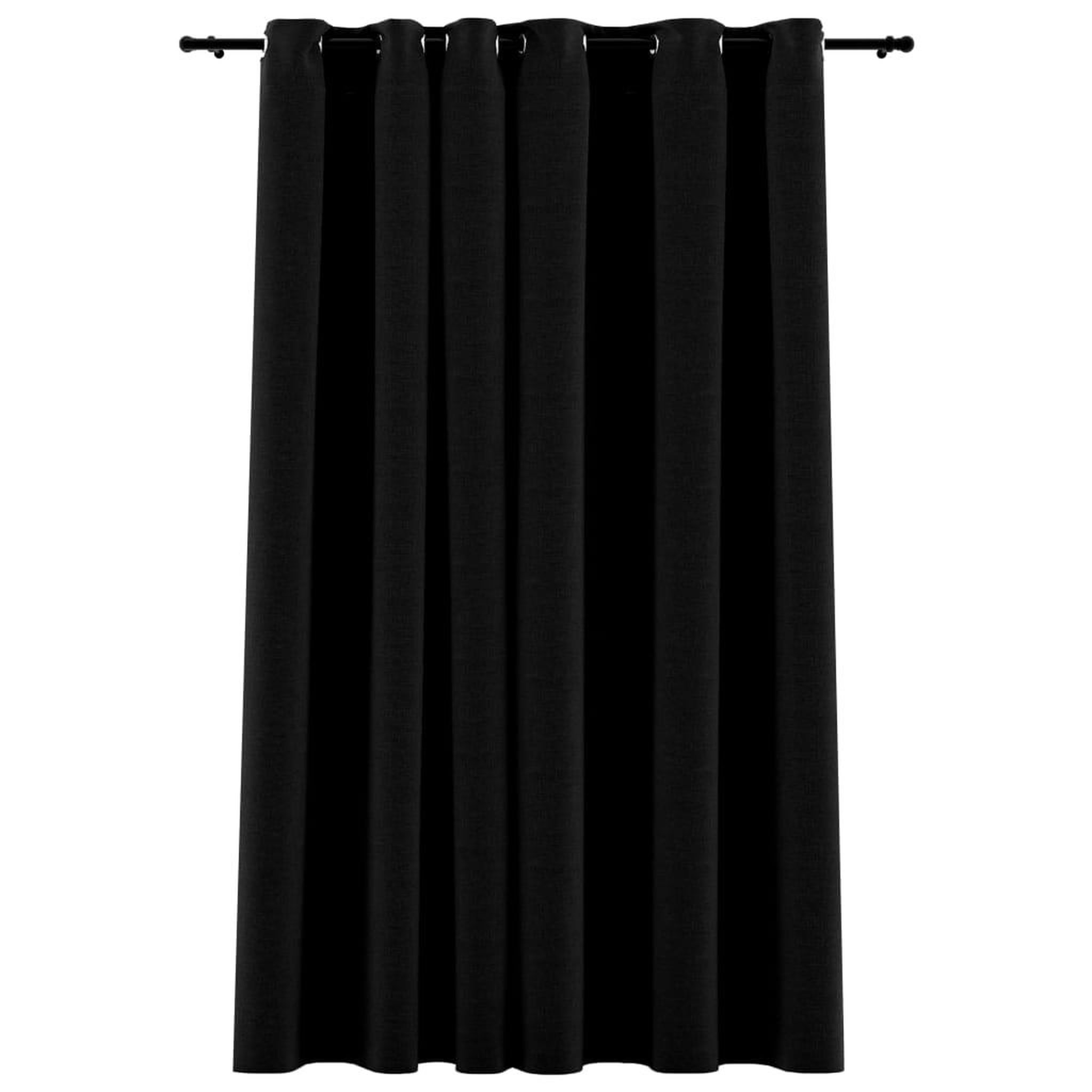 Voir la diapositive 2 : VIDAXL Rideau occultant Aspect de lin avec œillets Noir 290x245 cm