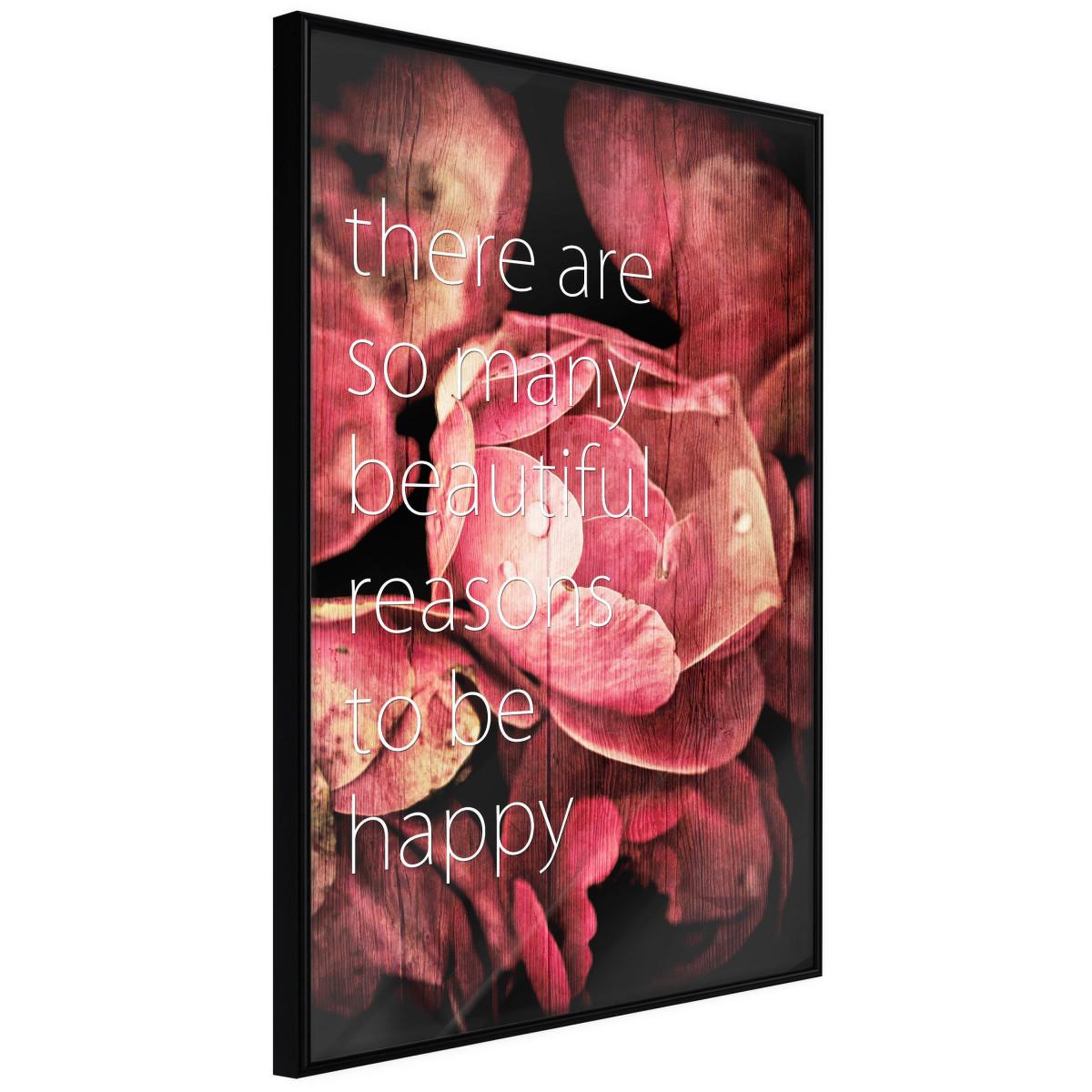 Paris Prix Affiche murale encadrée  many reasons to be happy. Coloris disponibles : Noir, Jaune