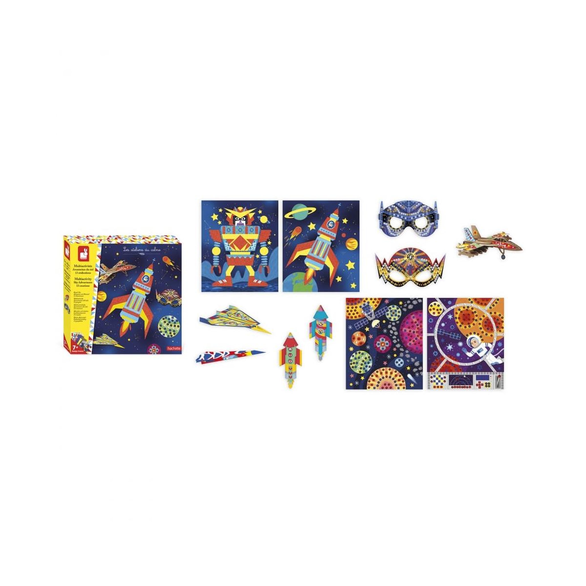 Voir la diapositive 2 : Juratoys-Janod Kit Multiactivités Aventuriers du Ciel - 13 Créations Manuelles pour Enfants