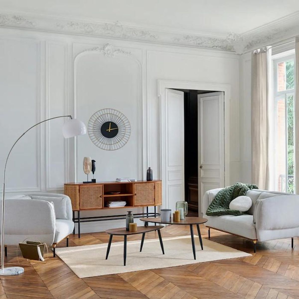 ATMOSPHERA Tapis Déco Uni  Joanne  120x170cm Ivoire