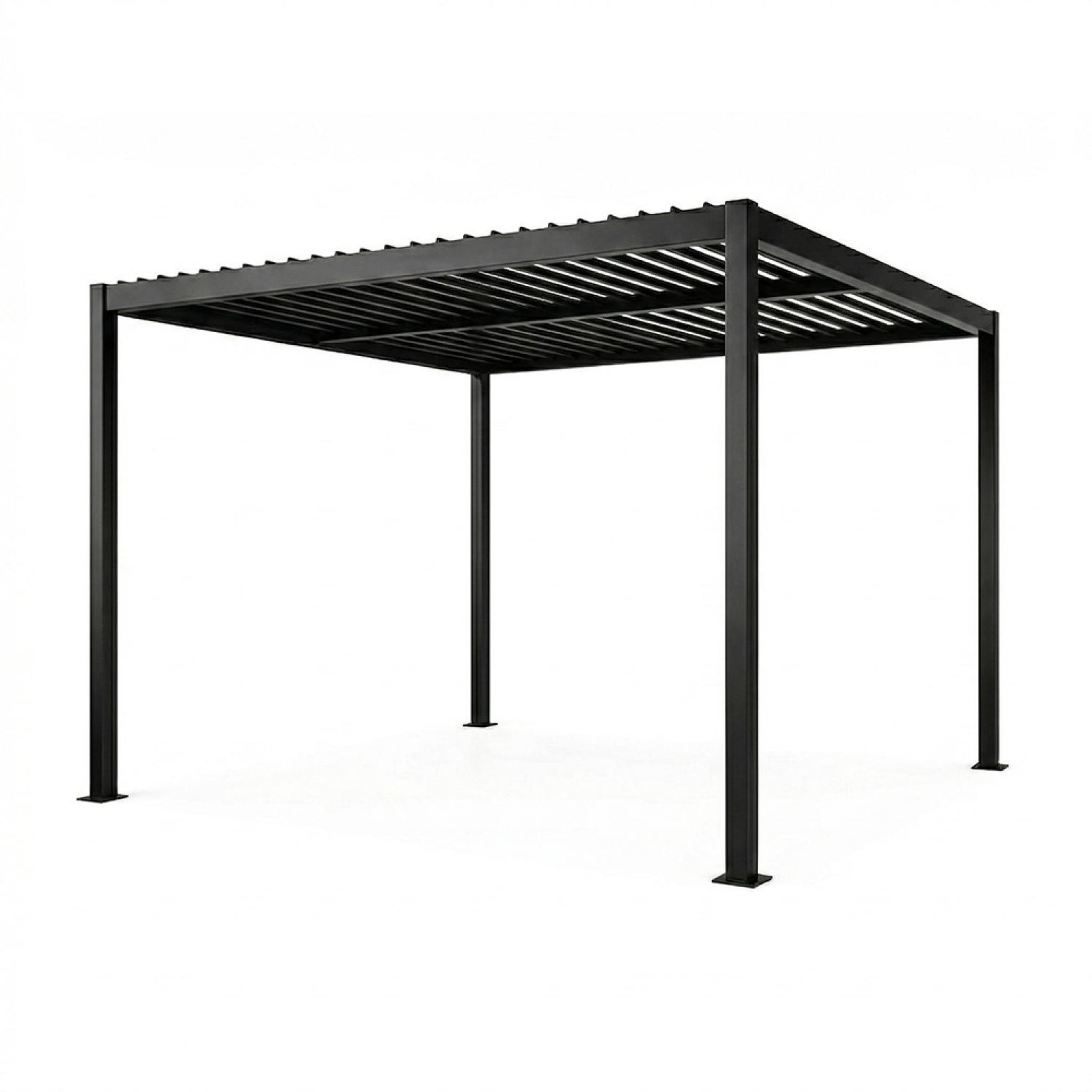 CONCEPT USINE Pergola bioclimatique structure et lames orientables en aluminium 3x3m rhodes