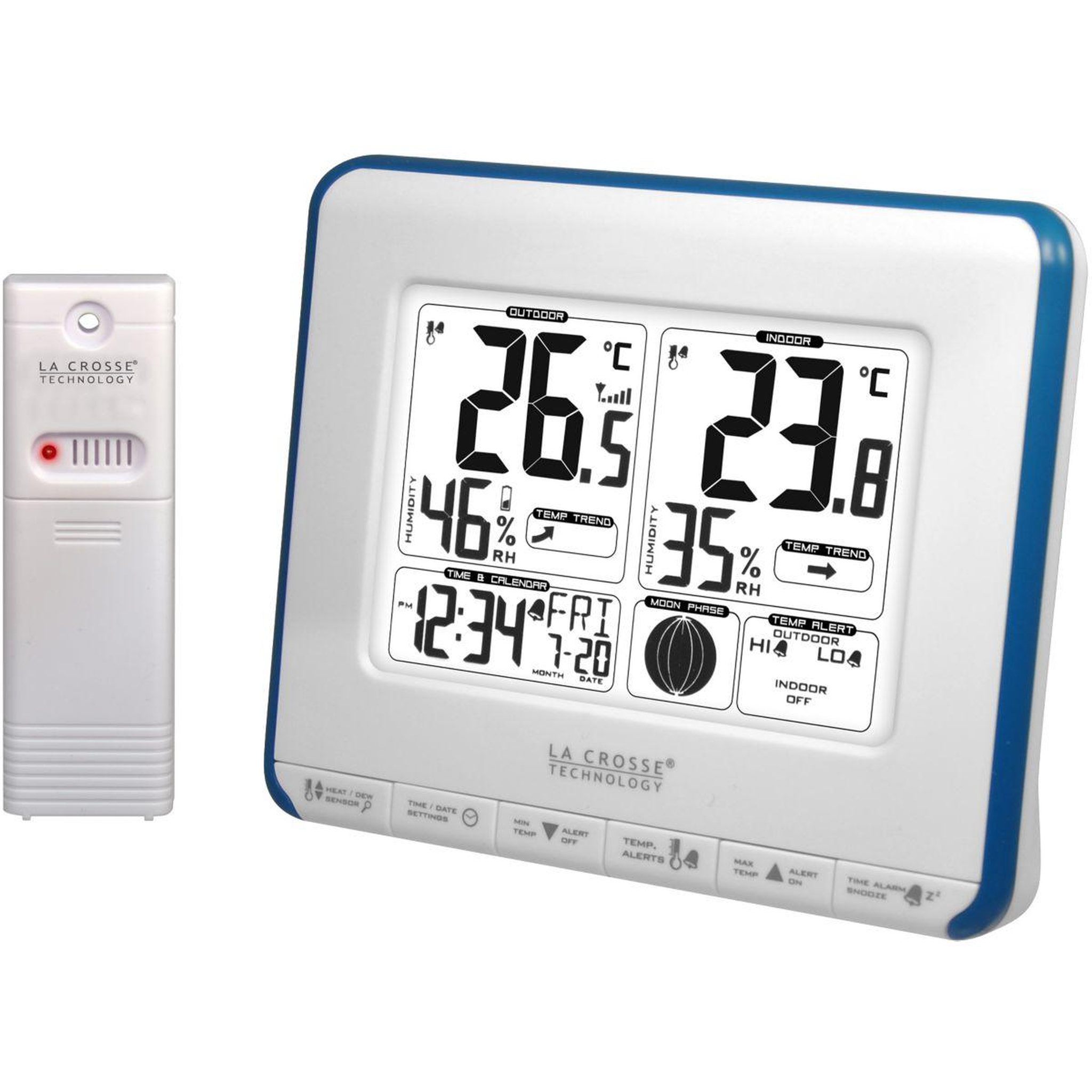La crosse technology Station météo WS6812 Blanc / Bleu