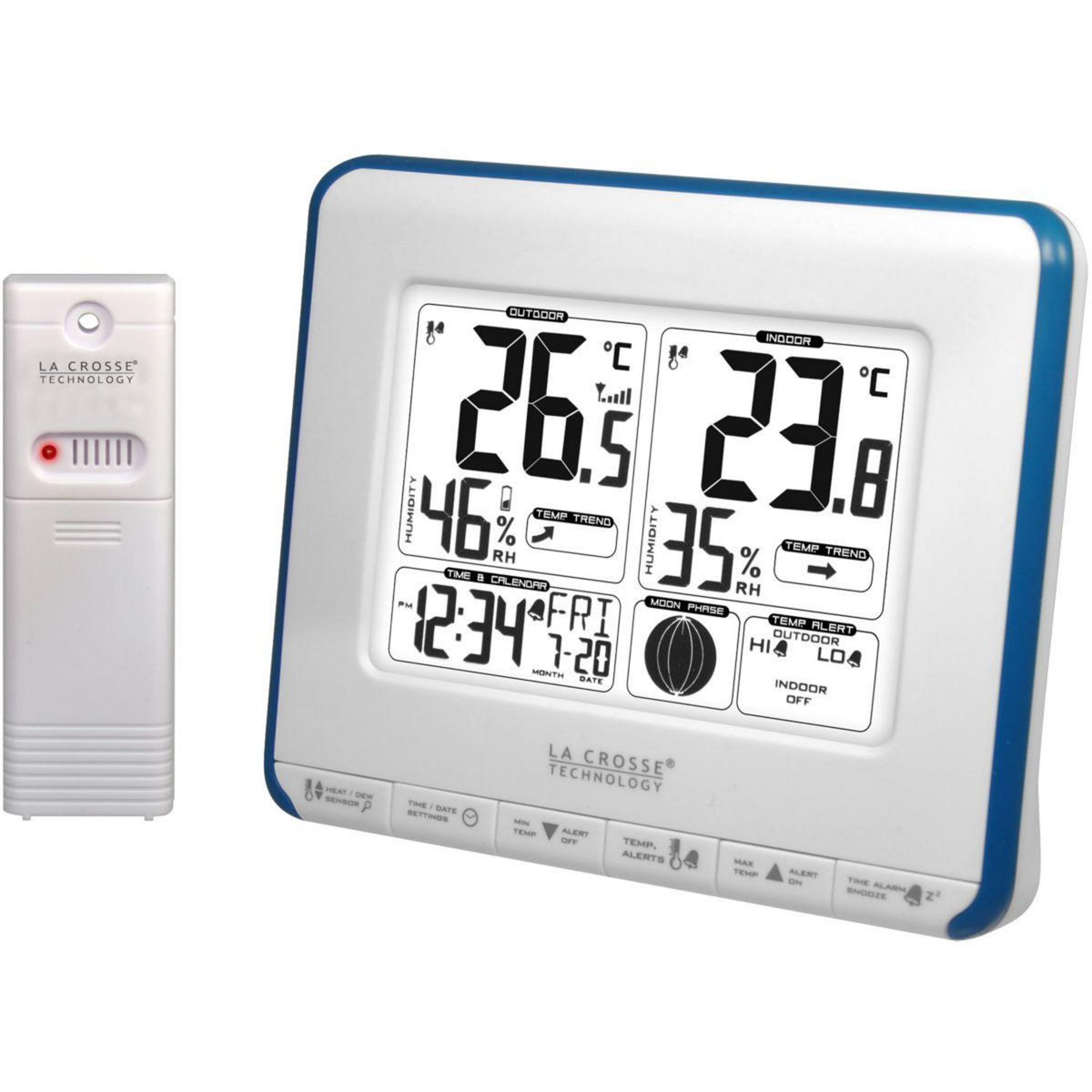 La crosse technology Station météo WS6812 Blanc / Bleu