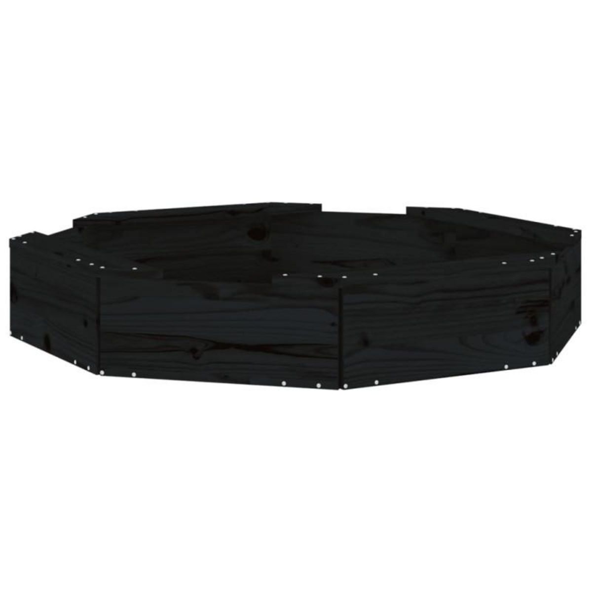 VIDAXL Bac à sable avec sièges noir octogone bois de pin massif
