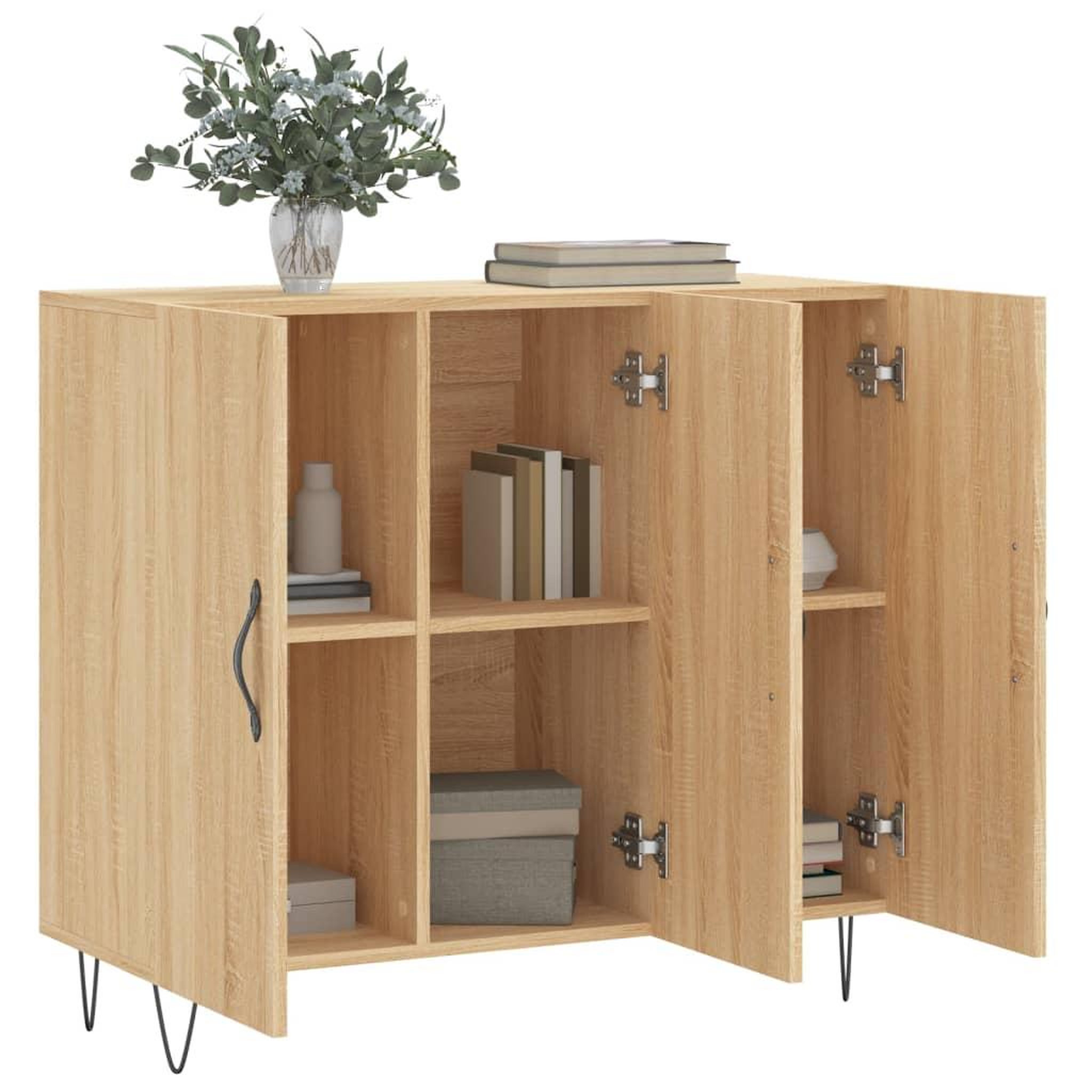 Voir la diapositive 4 : VIDAXL Buffet chene sonoma 90x34x80 cm bois d'ingenierie