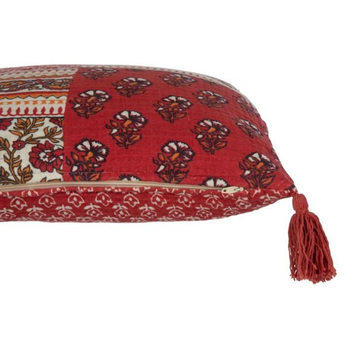 Paris Prix Coussin à Pompons Fleurs  Mexican  45x45cm Rouge