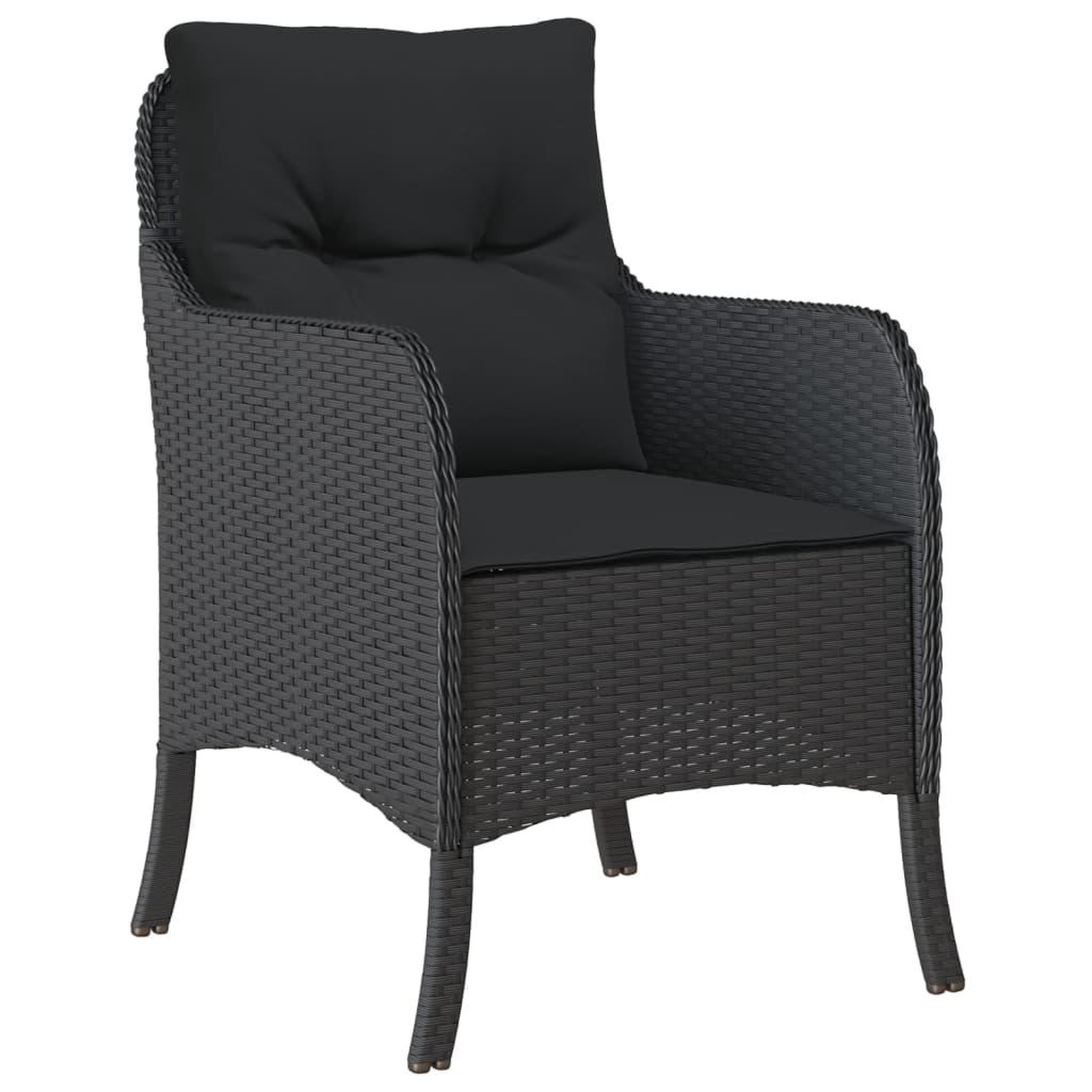 Voir la diapositive 4 : VIDAXL Chaises de jardin avec coussins lot de 2 noir resine tressee