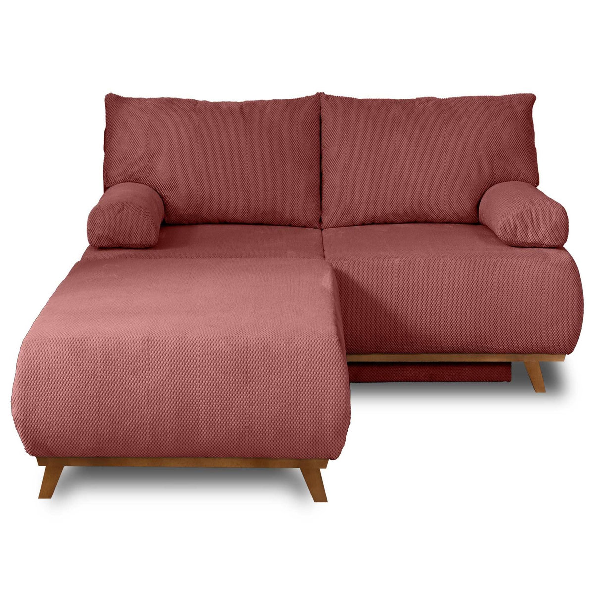 BEST MOBILIER Cristal - canapé 3 places - convertible avec coffre et grand pouf - en velours texturé