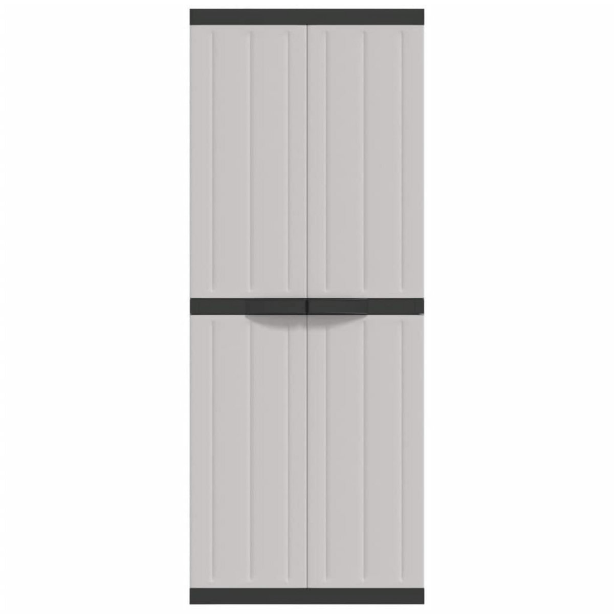 VIDAXL Armoire de rangement d'exterieur gris et noir 65x37x165 cm PP