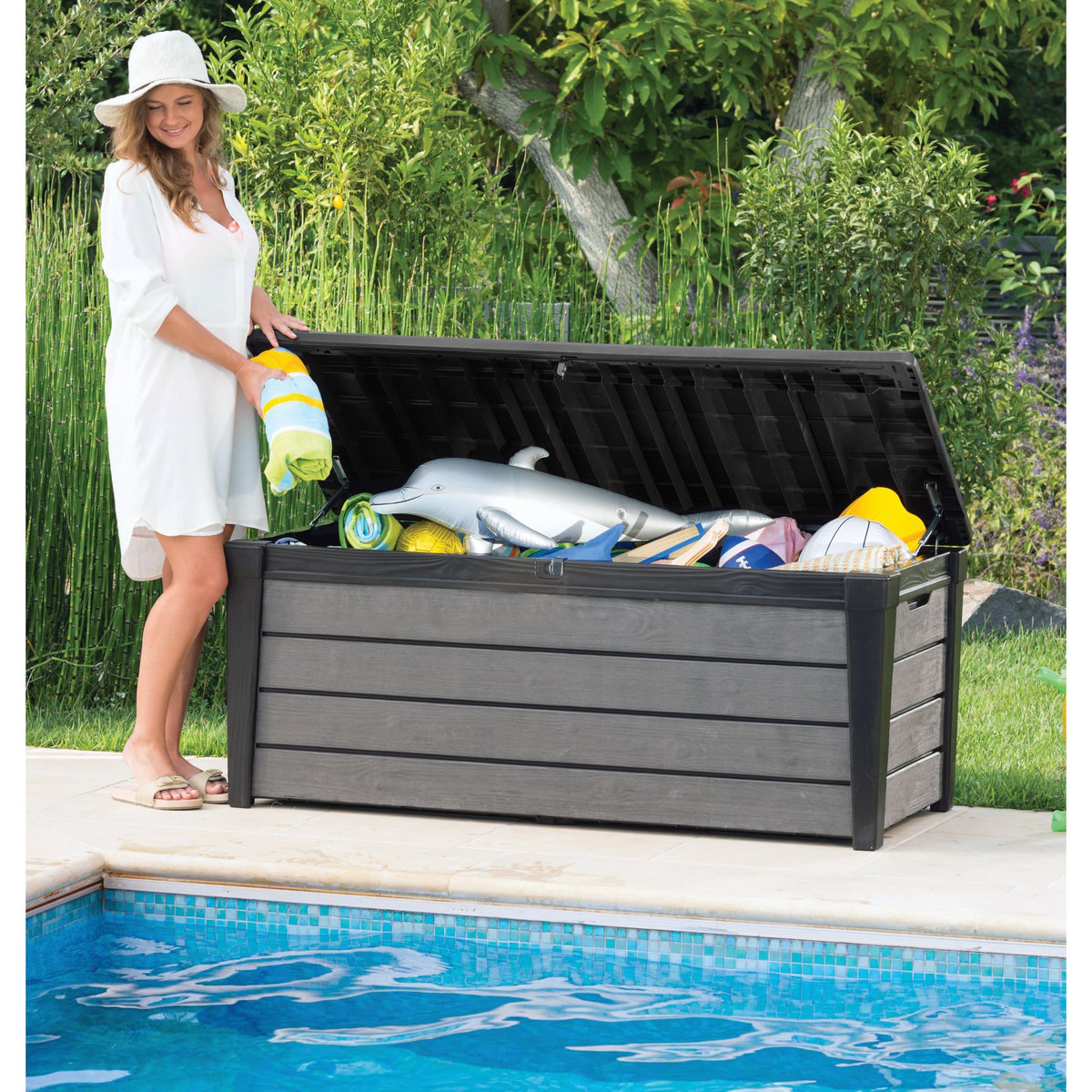 KETER Coffre de rangement jardin - Résine - Gris - 455L - KETER