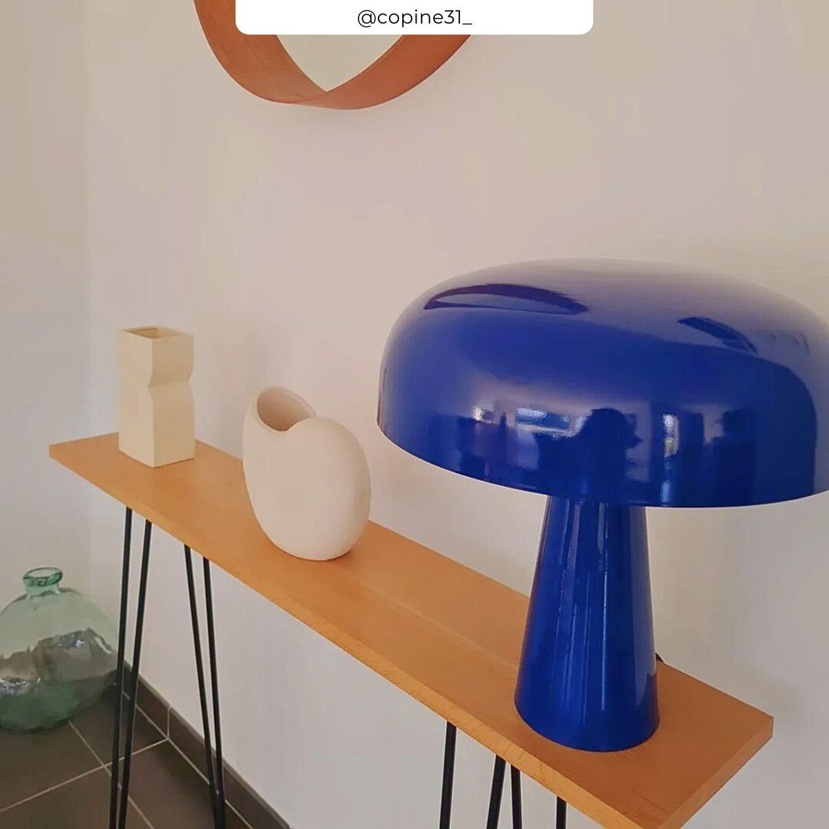 Rendez vous déco Lampe en métal bleu foncé - Livia