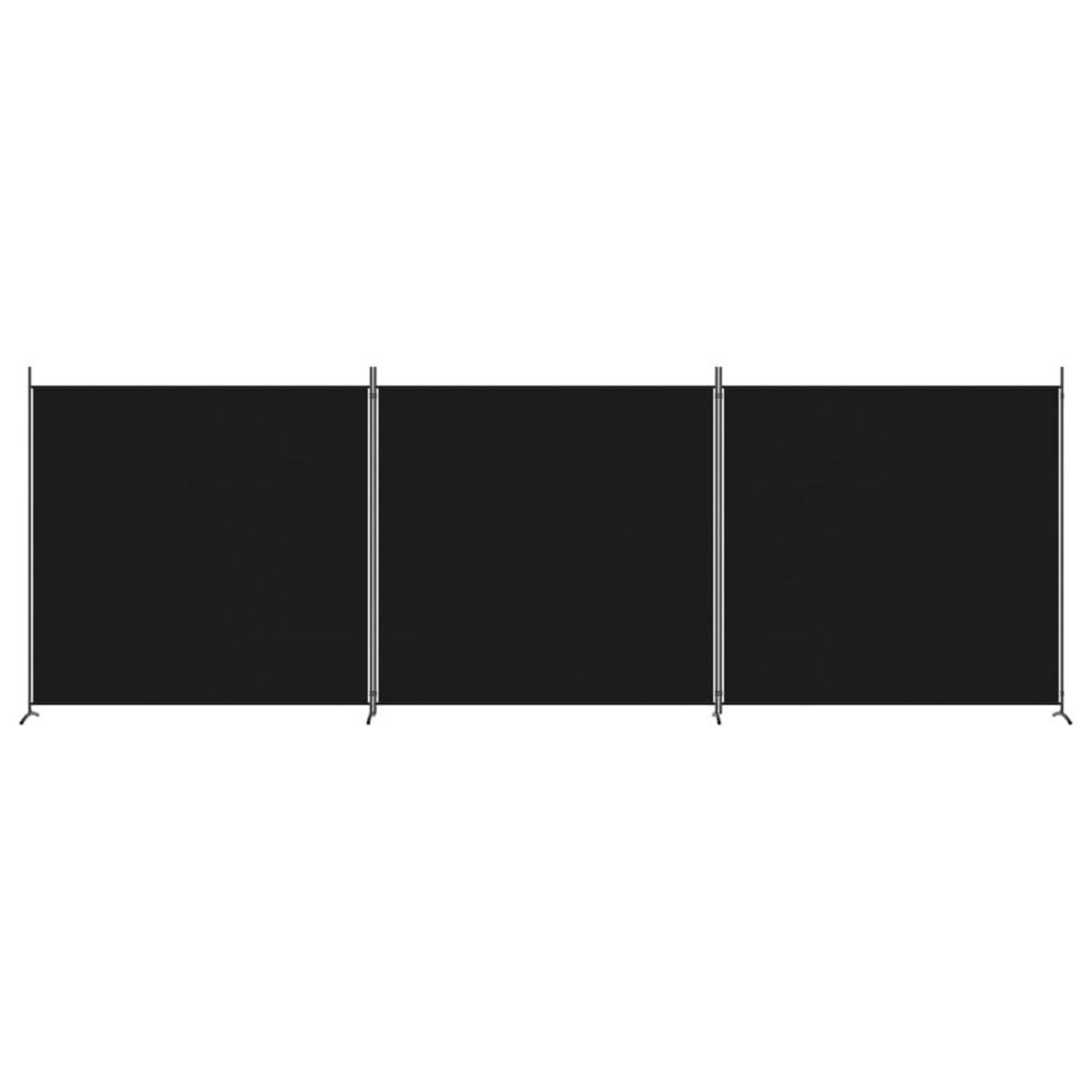 VIDAXL Cloison de separation 3 panneaux Noir 525x180 cm Tissu