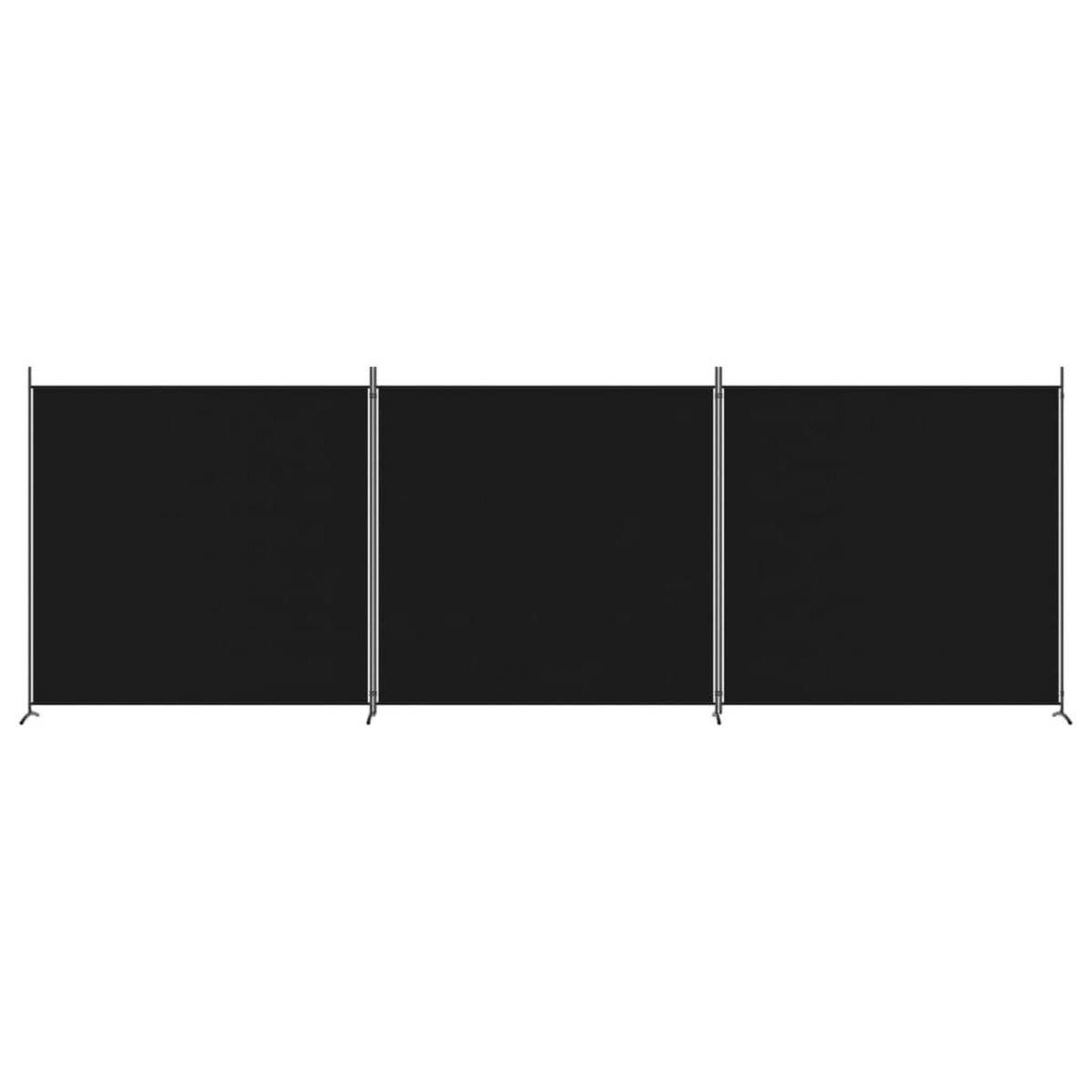 VIDAXL Cloison de separation 3 panneaux Noir 525x180 cm Tissu
