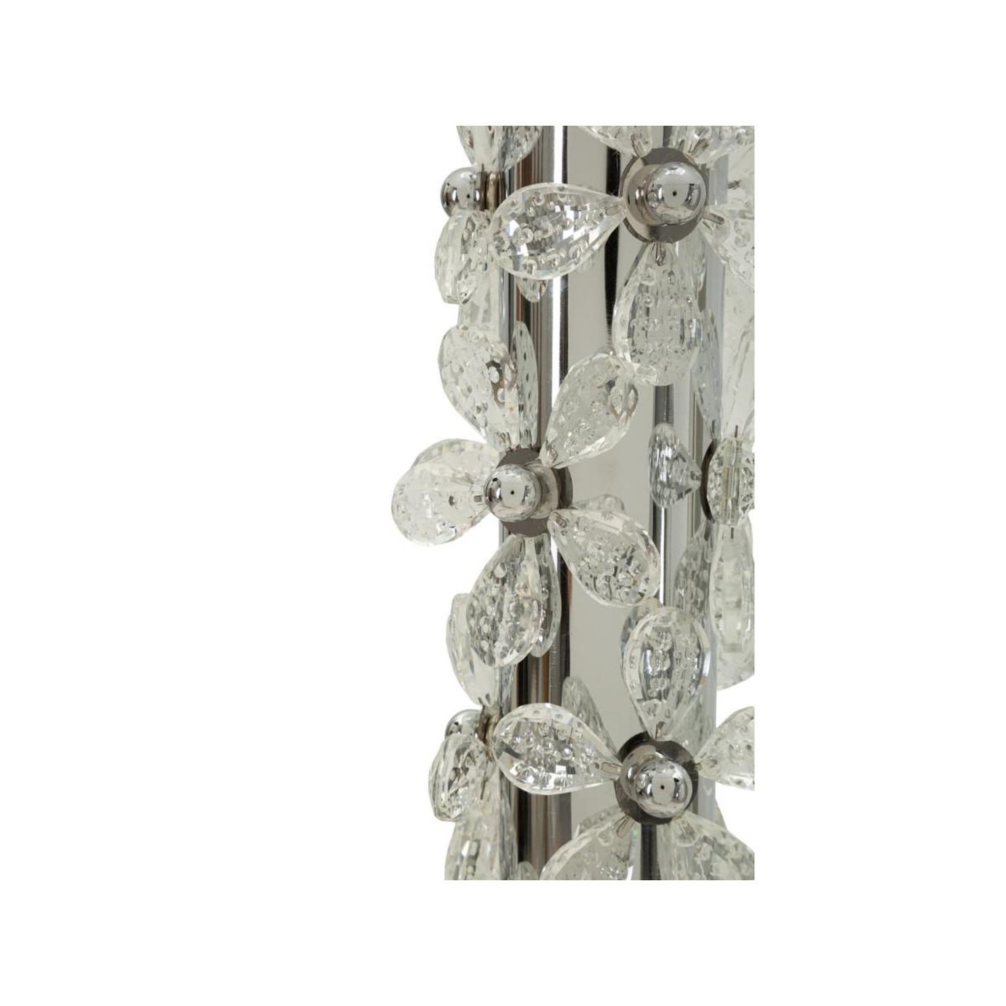 Voir la diapositive 4 : Paris Prix Lampe à poser design  silver flower  74cm argent