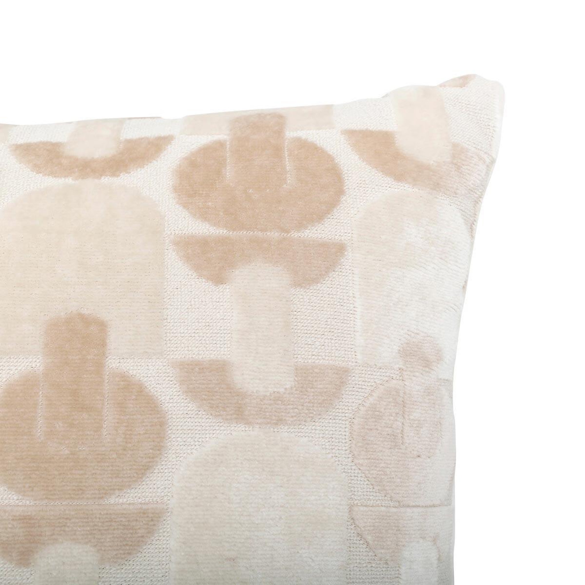 Voir la diapositive 2 : ATMOSPHERA Coussin jacquard en velours  luna  30x50cm beige lin
