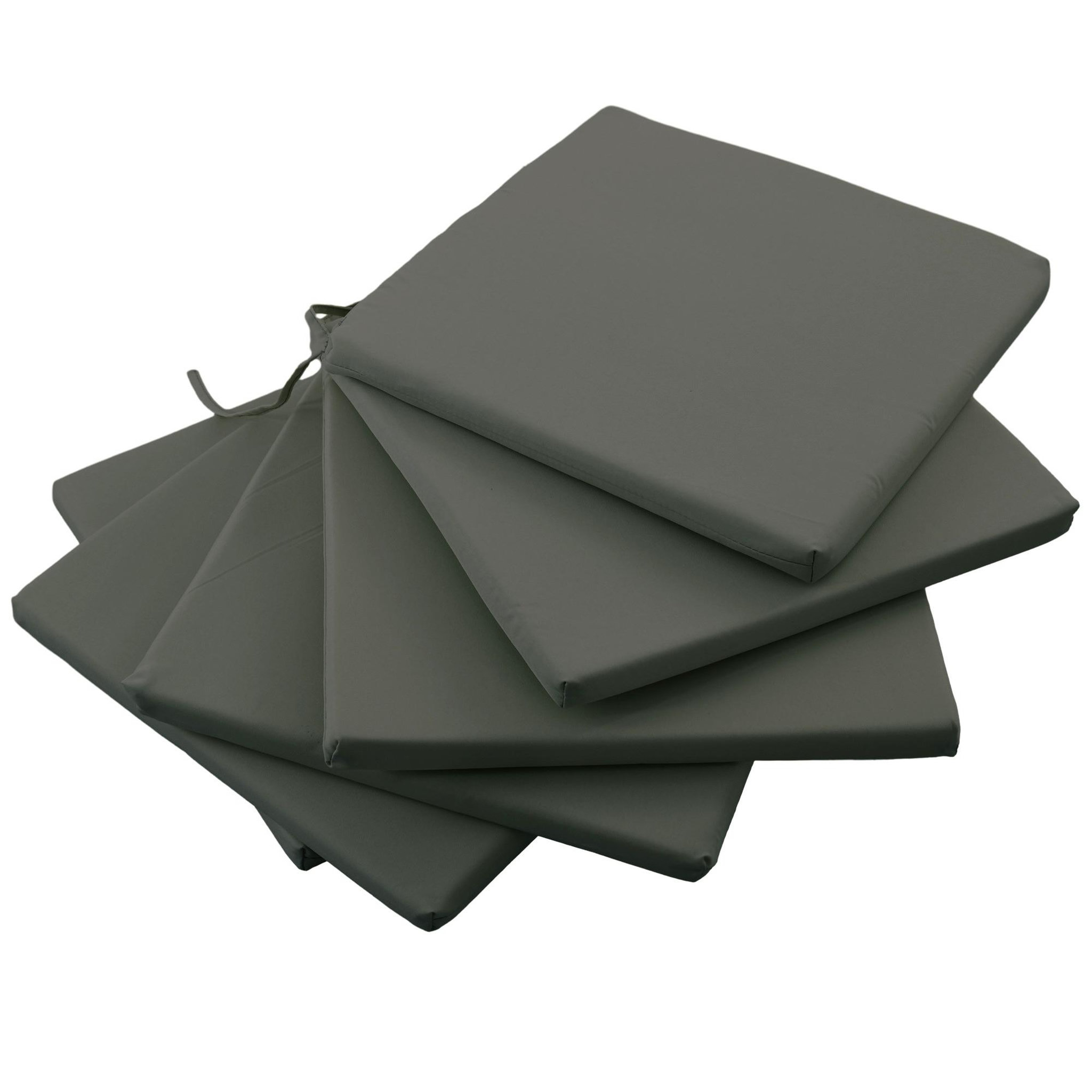 OUTSUNNY Lot de 6 coussins de chaises de jardin polyester gris foncé