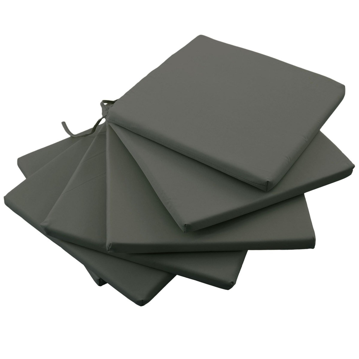 OUTSUNNY Lot de 6 coussins de chaises de jardin polyester gris foncé