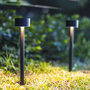 Voir la diapositive 3 : Lumisky 2 balises solaires à piquer FORTY Noir Acier H30cm