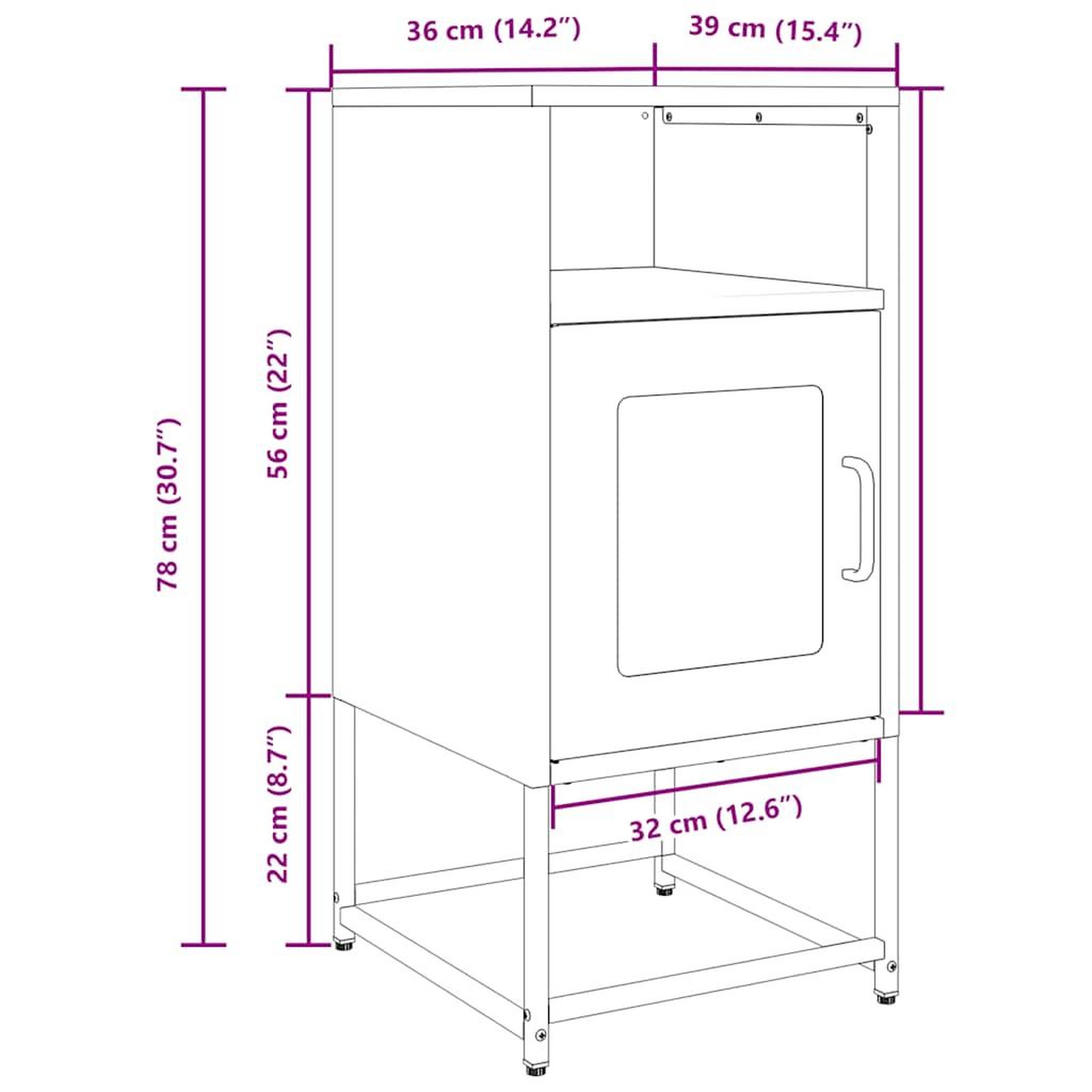 Voir la diapositive 6 : VIDAXL Table de chevet rose 36x39x78 cm acier lamine a froid