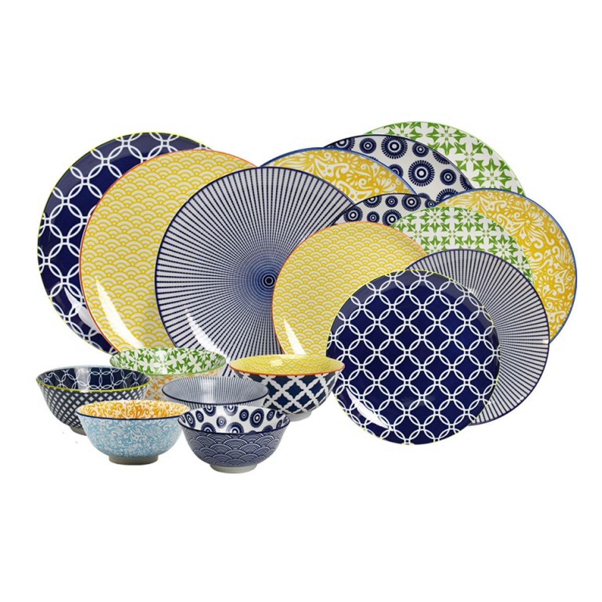 ARD TIME Service d'assiettes 18 pièces porcelaine SABAE