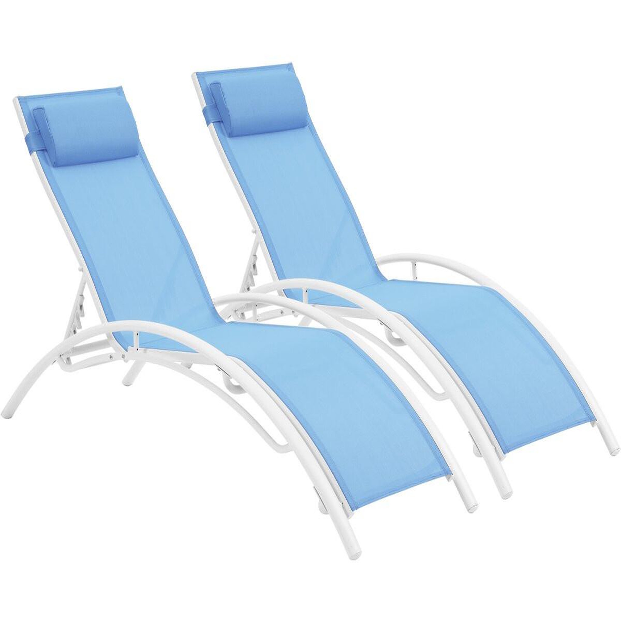 Habitat et Jardin Bain de soleil en aluminium  beauty  - phoenix - bleu - lot de 2