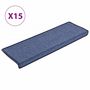 Voir la diapositive 2 : VIDAXL Tapis d'escalier 15 pcs 65x21x4 cm Bleu