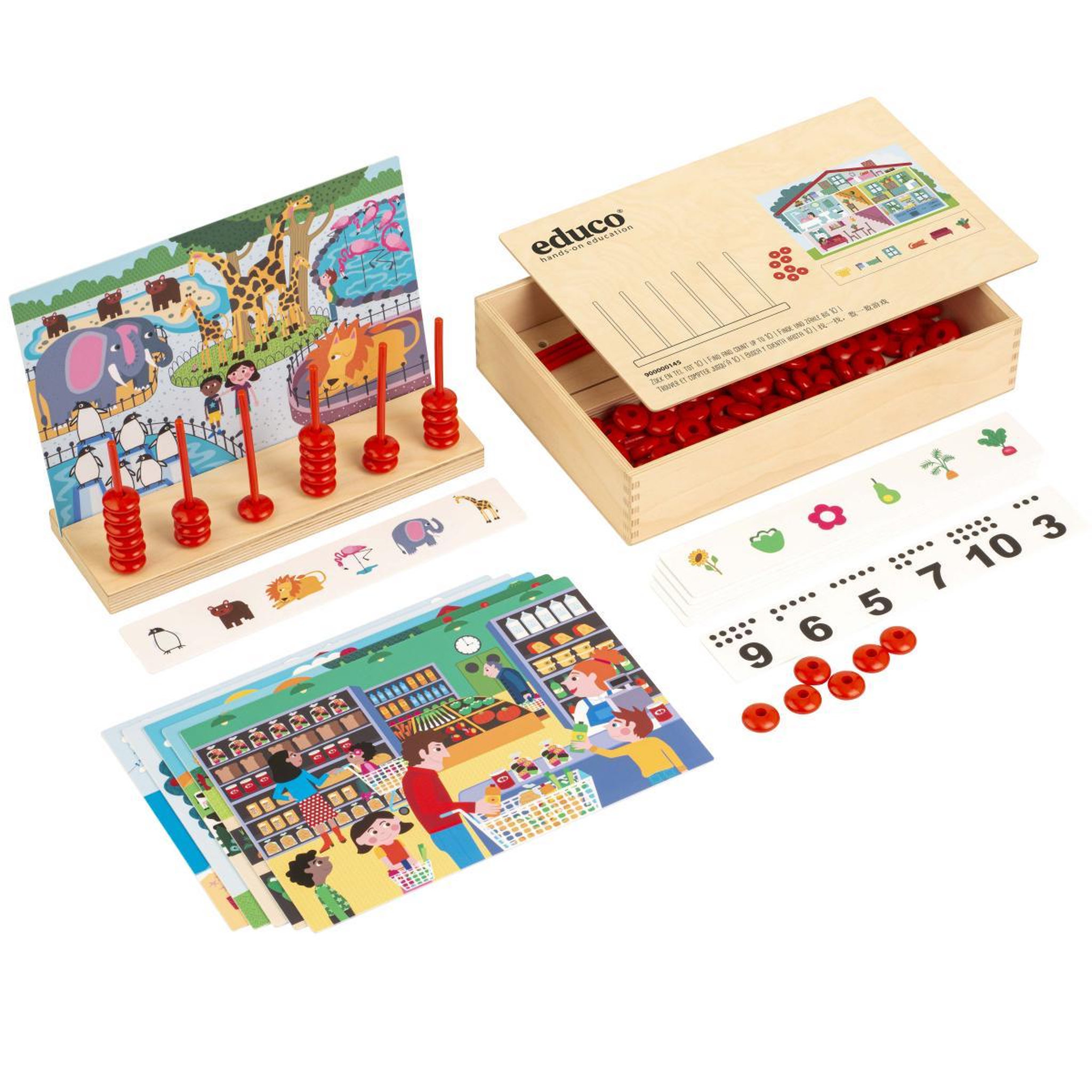 EDUCO Apprendre les mathématiques - Trouver et compter jusquà 10 - jeu Montessori