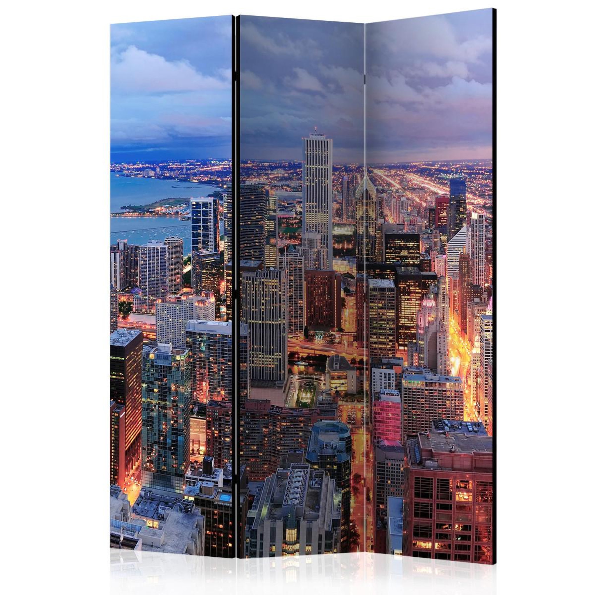 Paris Prix Paravent 3 volets  illuminated chicago  135x172cm
