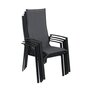 Lot de 4 fauteuils empilables textilène gris anthracite POSA