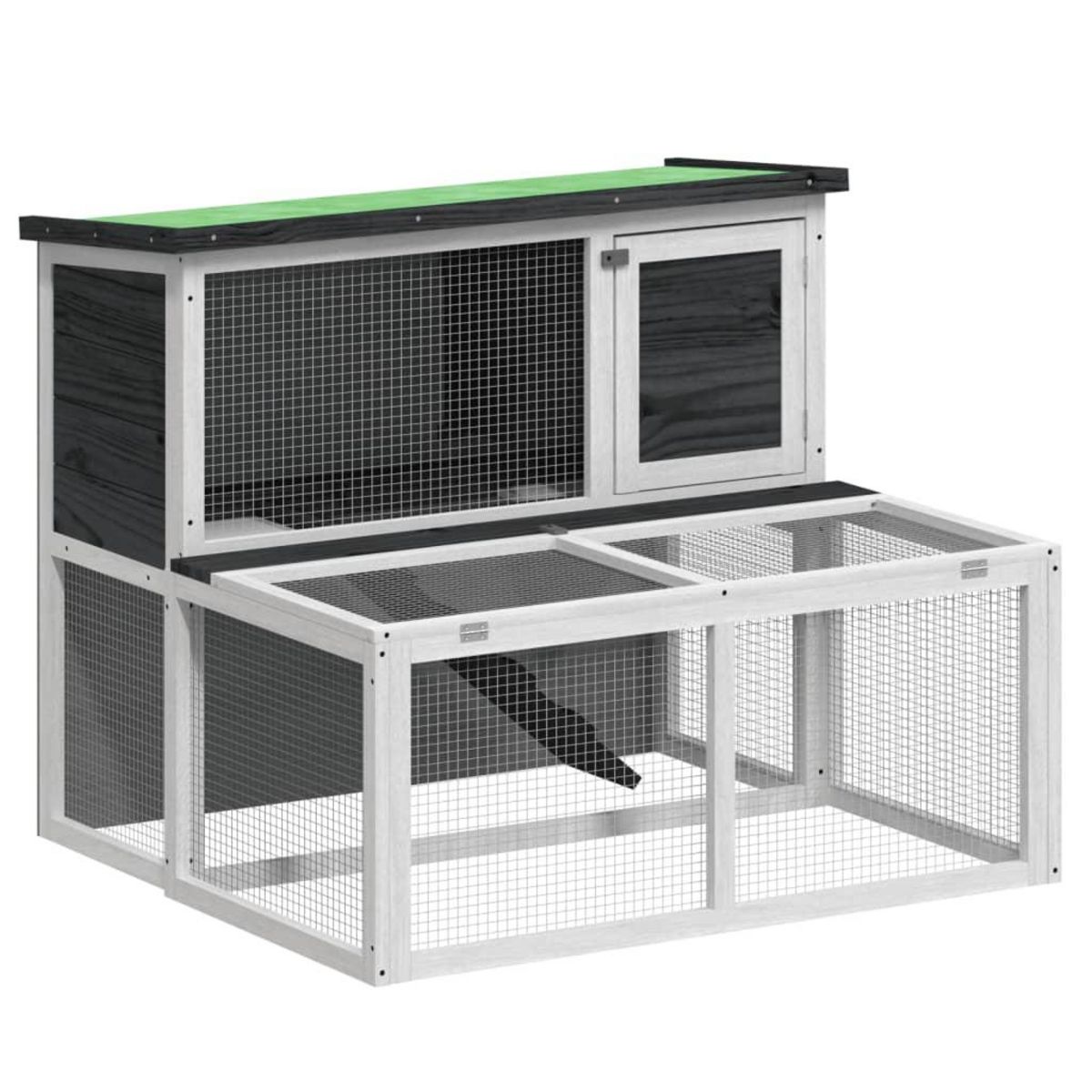 VIDAXL Clapier gris 102x90x84,5 cm bois de pin massif