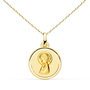 Voir la diapositive 1 : L'ATELIER D'AZUR Collier - Médaille Marie Jeune Or Jaune - Chaîne Dorée - Gravure Offerte