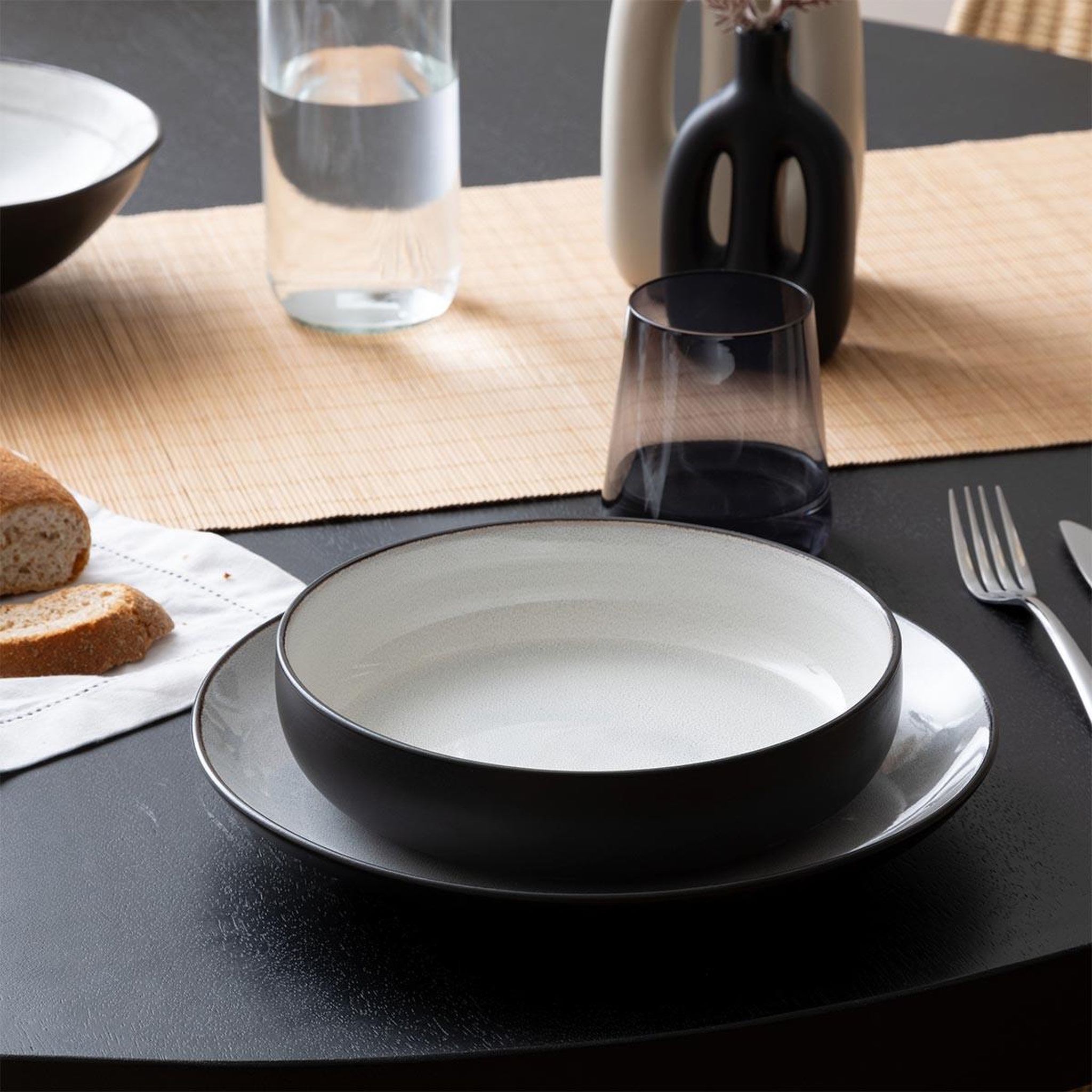 Voir la diapositive 2 : SECRET DE GOURMET Lot de 6 assiettes creuses  diane  21cm beige