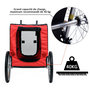 Voir la diapositive 5 : PAWHUT Remorque vélo pour chien animaux pliable 8 réflecteurs drapeau barre attelage inclus acier polyester imperméable max. 30 Kg 130L x 73l x 90H cm rouge