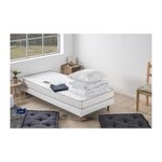 DEKO DREAM Pack pret a dormir TOP matelas 90x190 cm + Sommier + Couette + 1 oreiller 60x60 cm - 14 cm