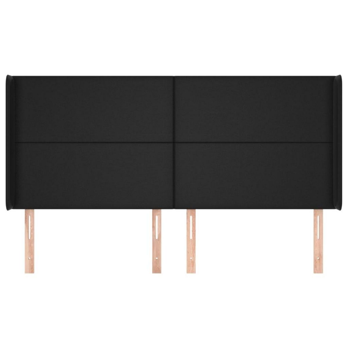 VIDAXL Tete de lit avec oreilles Noir 203x16x118/128 cm Similicuir