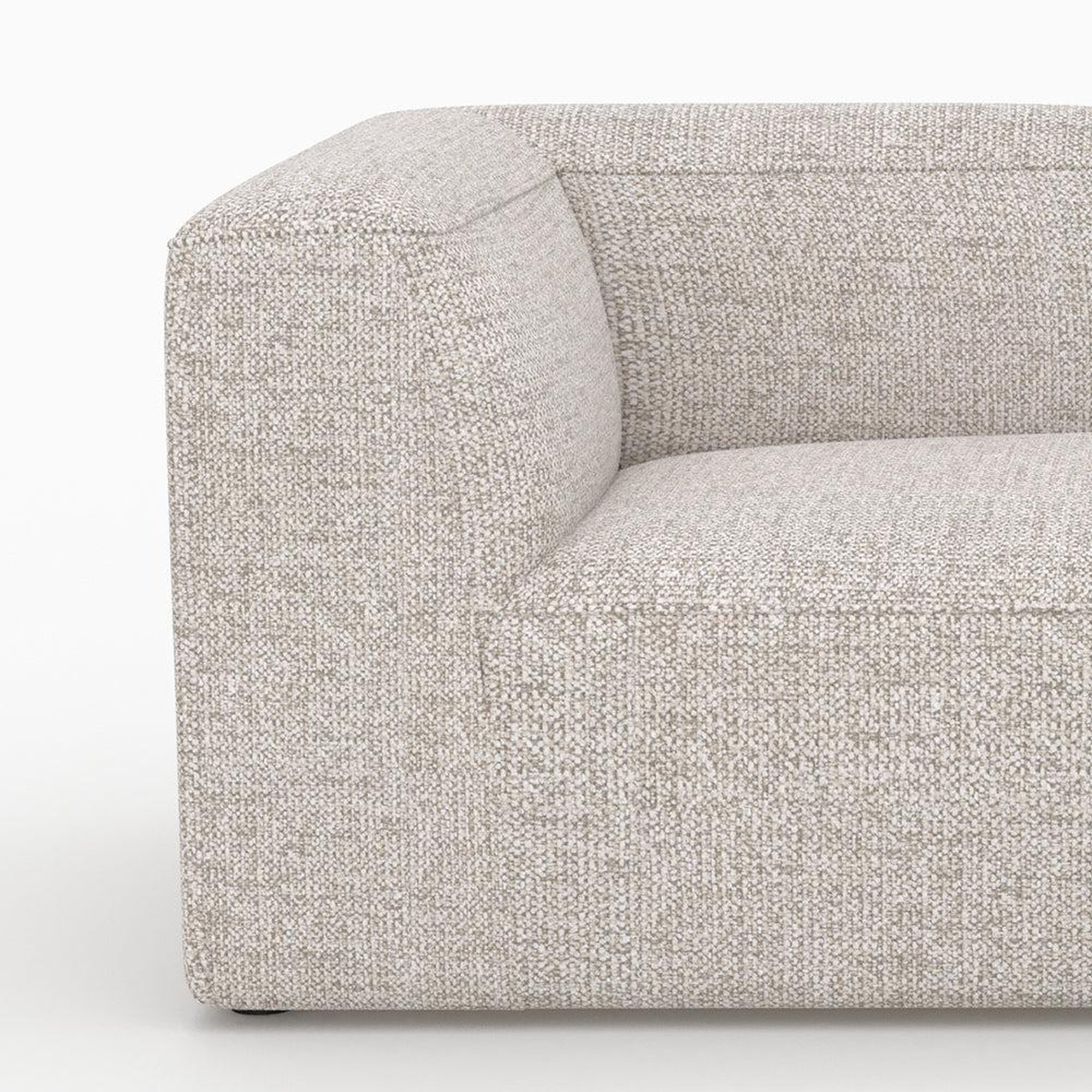 Voir la diapositive 2 : MAISON PAVANE Canapé d'angle droit modulable en tissu beige 4 places avec 2 poufs-hestia